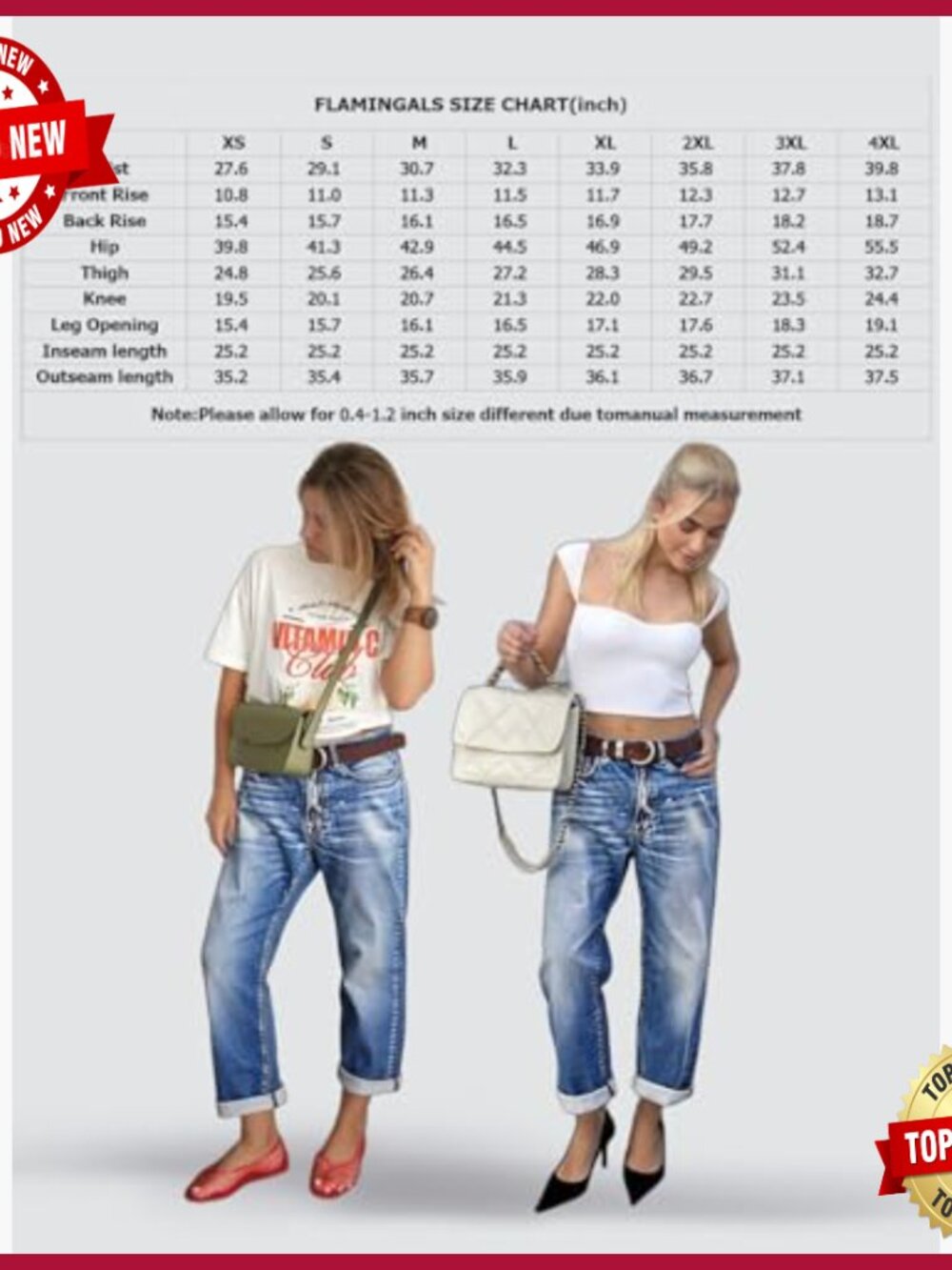 Straight Leg Cropped Jeans Mid Rise Boyfriend Fit Roll Hem Denim Pants - Picture 3 of 7